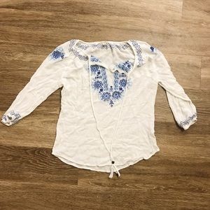Artisan NY white beachy boho top